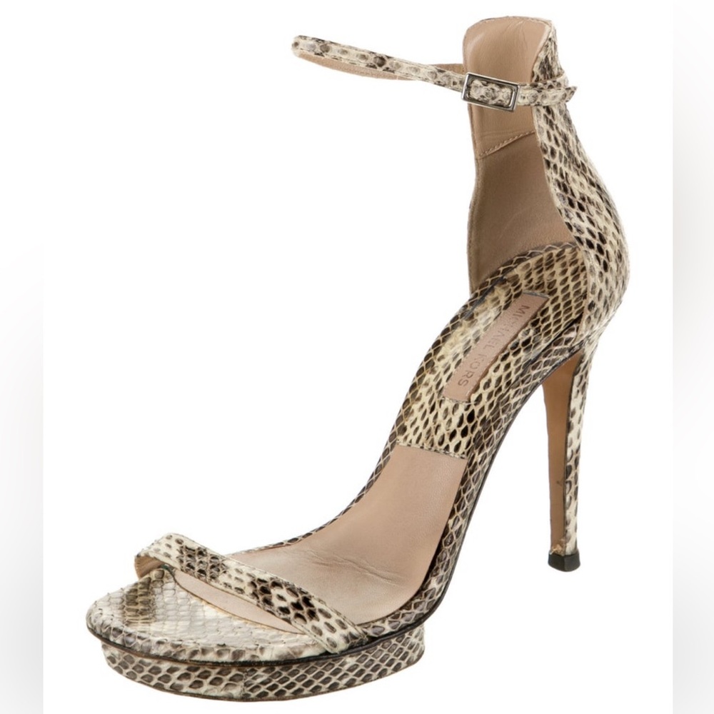 Micheal Kors Collection Genuine Snakeskin Platform Sandals 37.5
